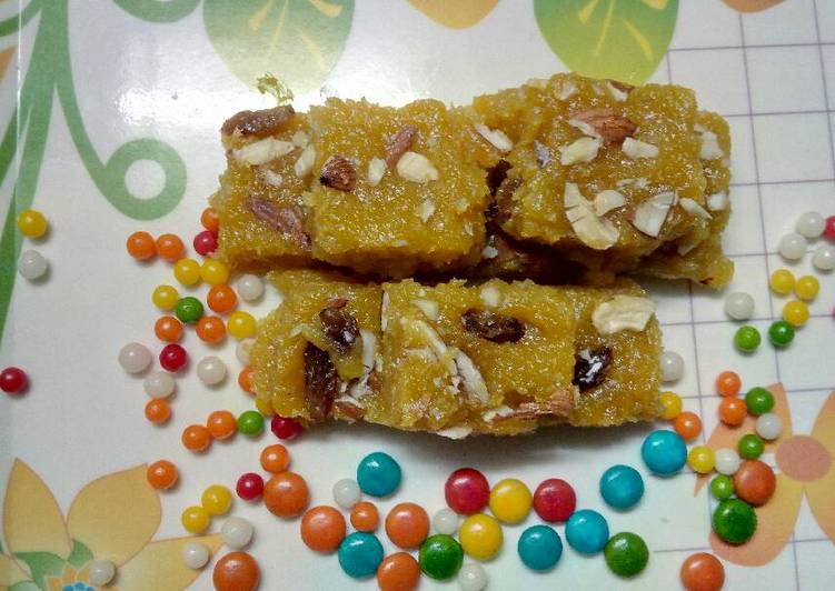 Recipe of Any-night-of-the-week #summerseason mango coconut burfi