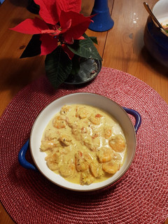 Una foto de Camarones en Crema de Leche y Curry
