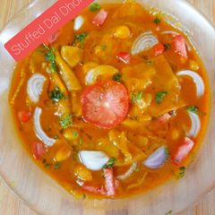 A picture of Stuffed Dal Dhokli.