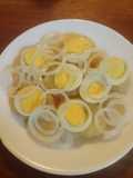 Ensalada de huevo y cebolla y papa