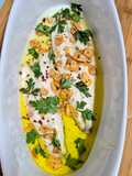 Filetes de lubina al horno con su propio pil pil