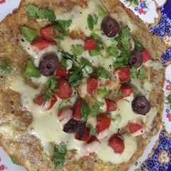 Pizza omelet paratha A picture of Pizza omelet paratha.
