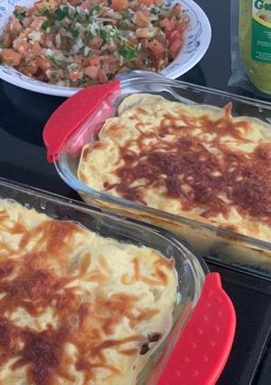 Una foto de Molde de papas con carne mechada