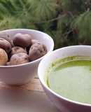 Papas negras con mojo verde de cilantro