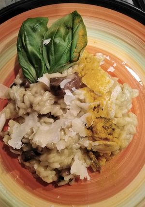 A picture of Mushroom and Curry Risotto.