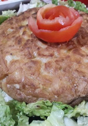 صورة لوصفة خبزة البطاطا المقلية محشية بالدجاج ماريني 🤤🤤🤤🤤