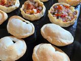 Canastas de 🍆 🧅 🍅 🧄 🫒 y empanadas de jamón & mozzarella 😋