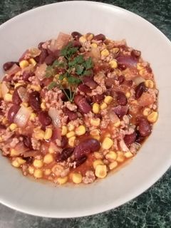 Gluténmentes chilis bab recept fotója