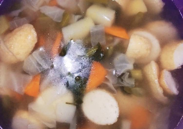 Bahan-bahan Sayur sop + otak2 singapore yang nikmat Untuk Jualan