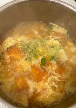 Hình của món Canh trứng đậu hũ cà chua.