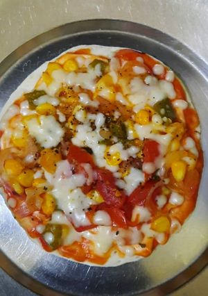A picture of Healthy homemade Pizza.