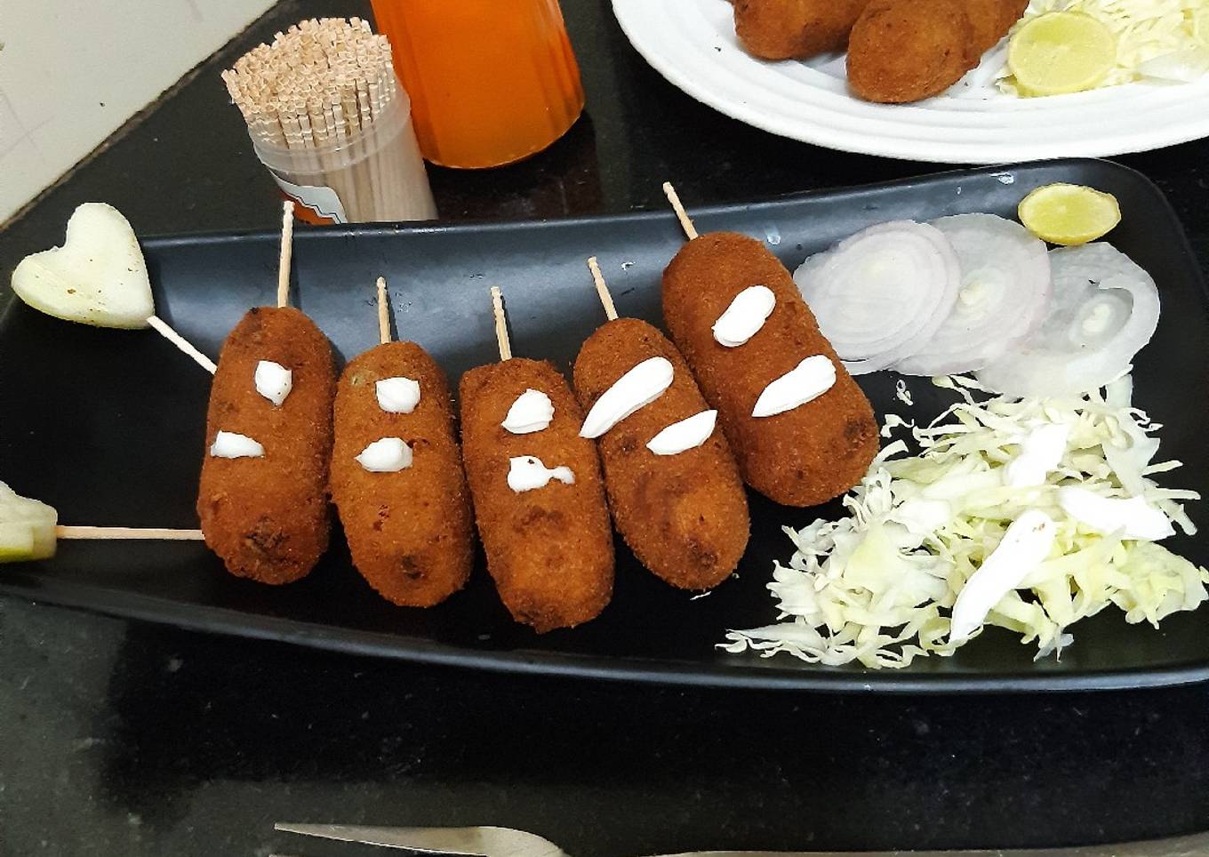 Corn croquettes garden