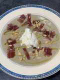 Crema de Alcachofas con Virutas de Jamón Ibérico y Mascarpone