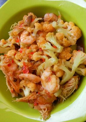 Foto resep Tumis udang kembang kol
