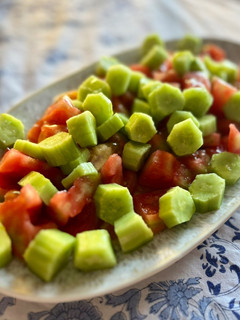 Una foto de Alficoz con tomate trinchado ¡no puede ser más cena de verano!