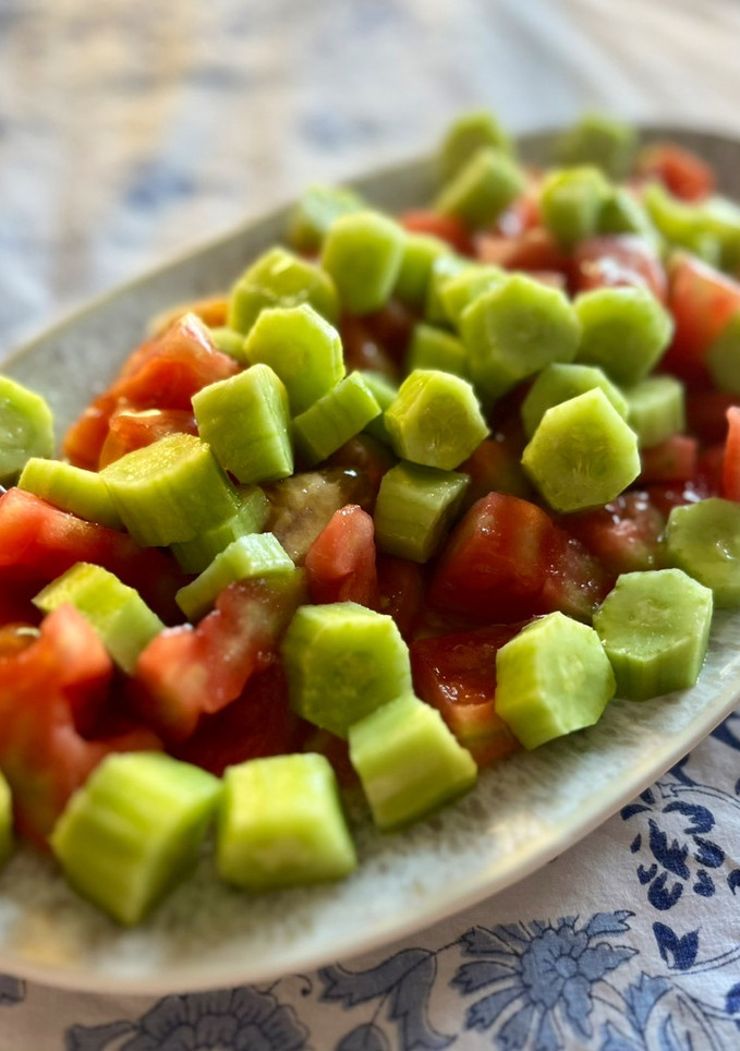 Una foto de Alficoz con tomate trinchado ¡no puede ser más cena de verano!