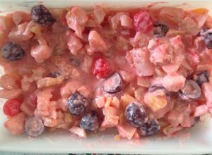 Una foto de Ensalada navideña multicolor