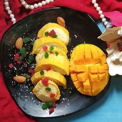 A picture of Stuffed mango kulfi.