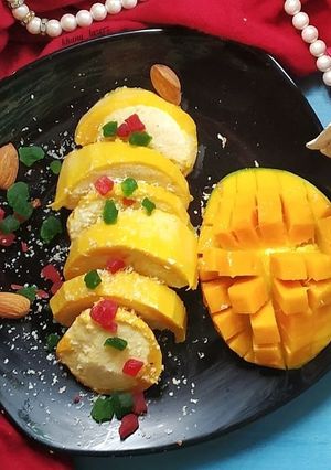 A picture of Stuffed mango kulfi.