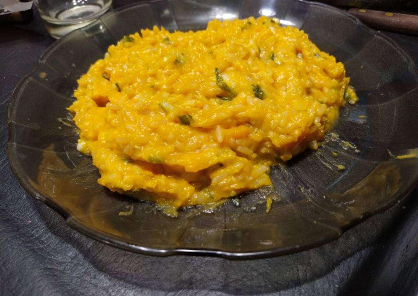 Risotto de zapallo y verdeo