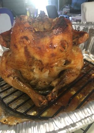 Una foto de Pollo horneado Sentado