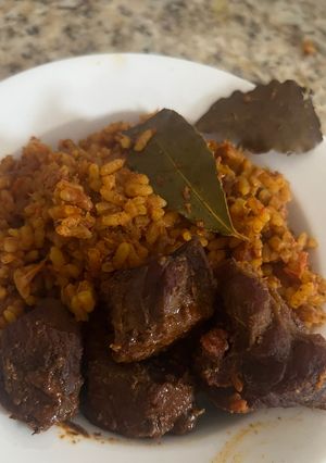 A picture of Baked Beef Jollof Rice.
