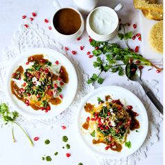 Bread dahi bhalla A picture of Bread dahi bhalla.