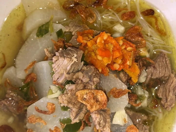 Cara Gampang Menyiapkan Resep Soup daging sapi lobak yang Enak