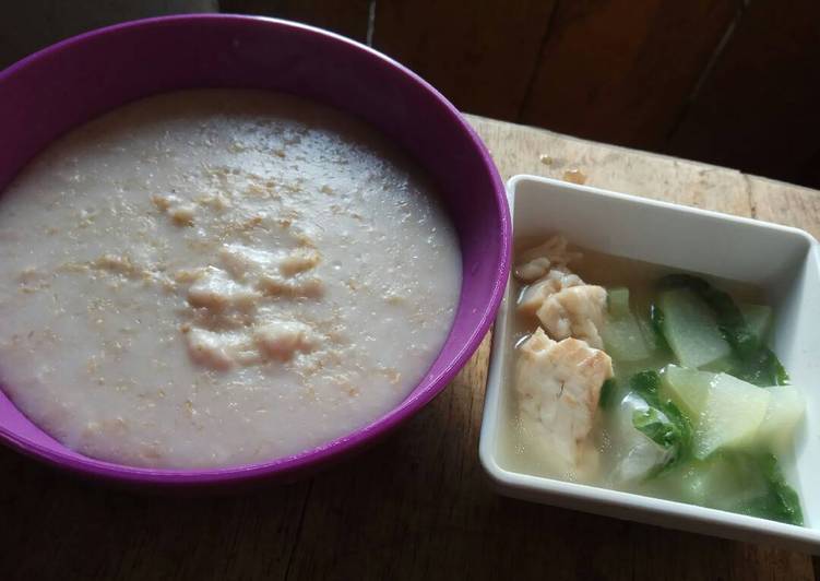 Mpasi 10+ : Bubur Oat Bening Gurame Sawi
