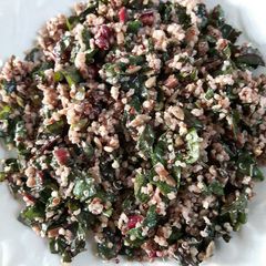 A picture of Swiss chard & quinoa salad.