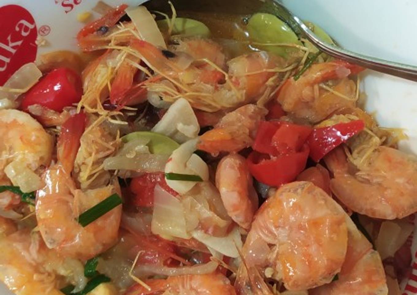 Tumis udang sederhana