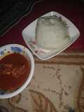 Pounded yam and fresh fish soup