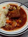 Chilacayote con carne de cerdo en chile pasilla