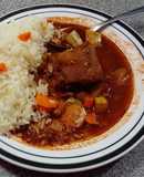 Chilacayote con carne de cerdo en chile pasilla