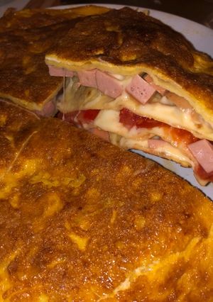 Reggeli tojásos tortilla torta recept fotója