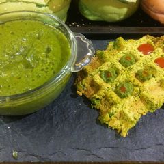 A picture of Green peas waffle.