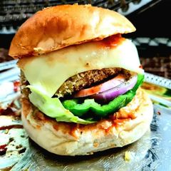 Vegetable Aloo Tikki Burger A picture of Vegetable Aloo Tikki Burger.