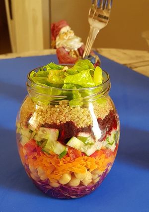 A picture of Mason Jar Salad.