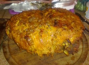 Una foto de Pernil de cochino horneado