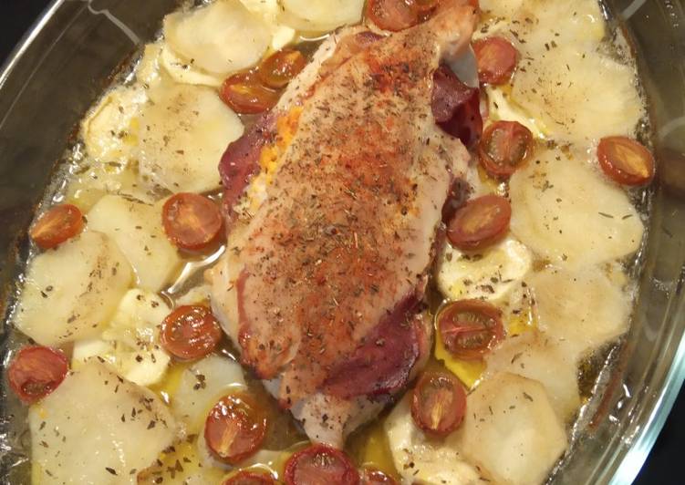 Solomillo de pavo relleno al horno con verduras