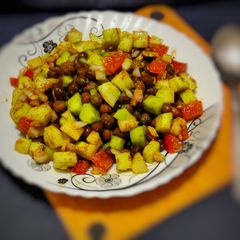 Black chickpeas Salad (Kala chana salad) A picture of Black chickpeas Salad (Kala chana salad).