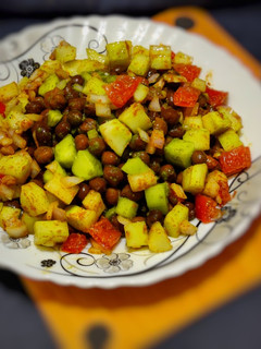 A picture of Black chickpeas Salad (Kala chana salad).
