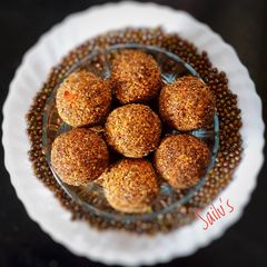 A picture of Whole Moong Laddu.