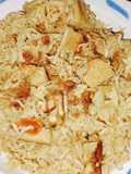 Mie Goreng Keriting toping telur terigu berbumbu