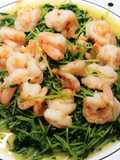 Sautéed Pea Shoots with Shrimp
