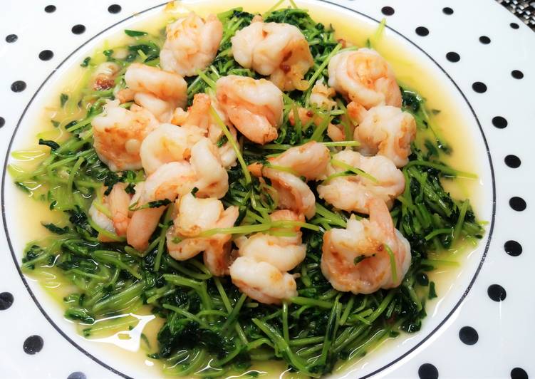 H S餐桌發表的 豆苗蝦仁 餐桌上的晚餐食譜 Cookpad