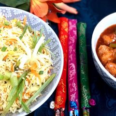 A picture of Chinese egg fried Rice.