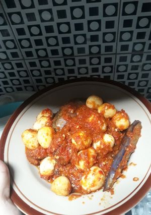 Foto resep Sambal terong & telur puyuh