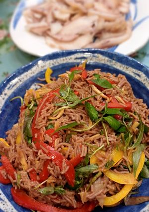 Hình của món Bún lứt trộn nước tương.