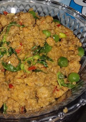 Foto resep Ulukutek oncom leunca kemangi.